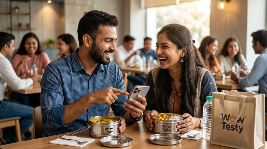 Refer and Eat Free offer for Wow Testy tiffin service in Lucknow.