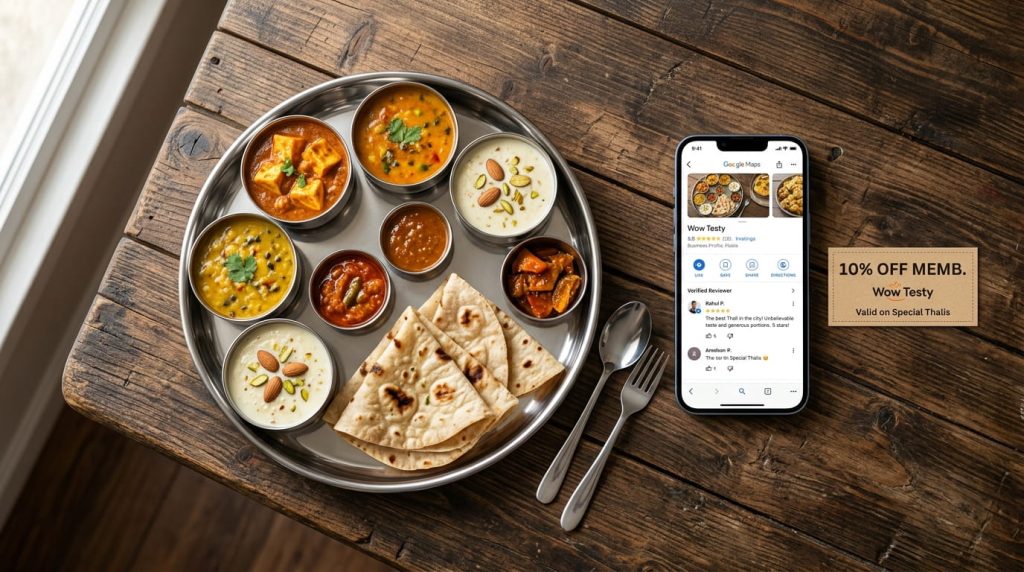 Google Review discount offer for Wow Testy tiffin service Lucknow.